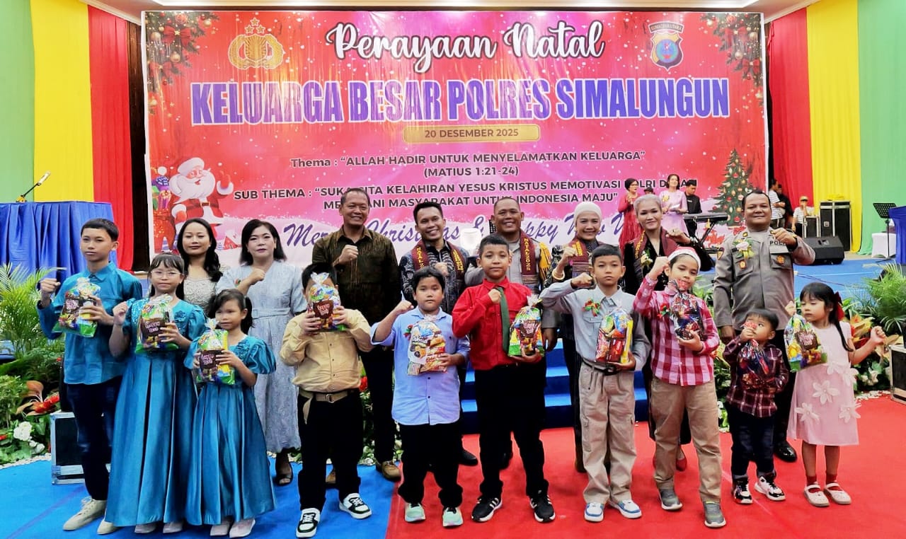 Wakil Bupati Simalungun Hadiri Perayaan Natal Keluarga Besar Polres Simalungun