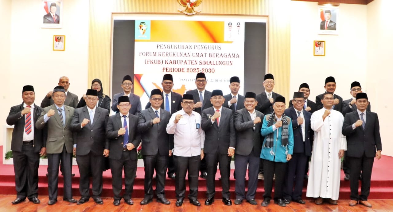 Kukuh Pengurus FKUB Periode 2025 – 2030, Bupati: Pupuk Semangat Kebersamaan Untuk Kabupaten Simalungun