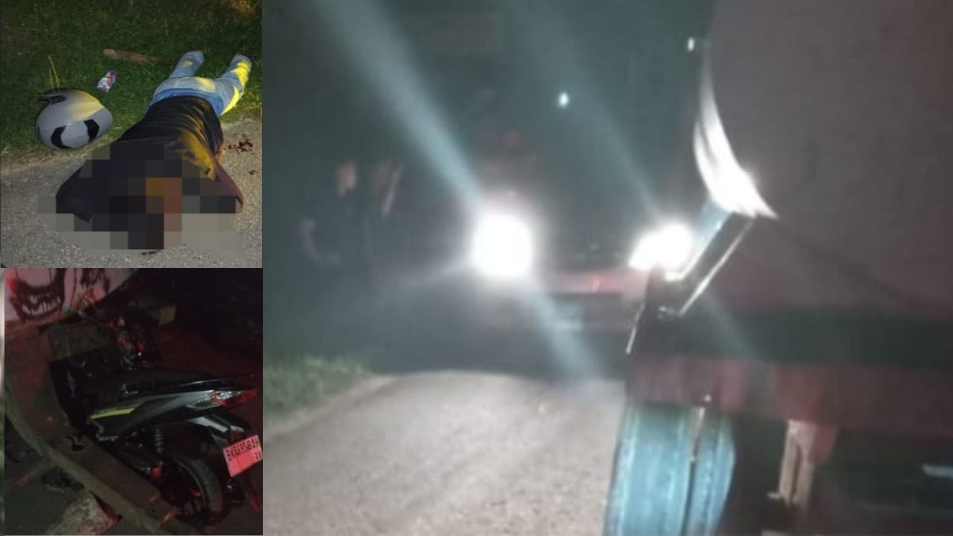 Kendaraan Tangki Air Diduga Milik PTPN IV Kebun Marihat Parkir Sembarangan Tanpa Rambu, Warga Alami Kecelakaan